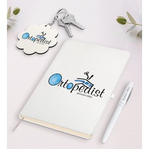 Kişiye Özel Ortopedist Beyaz Defter Kalem Ve Anahtarlık Se N11.4755
