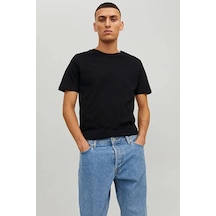 Jack & Jones Jack&jones 12156101 0 Yaka Erkek Basic Tshirt - Siyah SIYAH