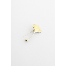 Gelincik 18 Ayar Sarı Altın Kaplama Gümüş Broş Sarı Altın Kaplama