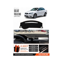 Seat Toledo 2013-2017 Uyumlu Torpido Koruma, Torpido Örtüsü, Torpido Kılıfı - Siyah-bej - Se007