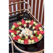 Cam Meyve Tabağı Sunumluk Sosluk Şeffaf 37 Cm