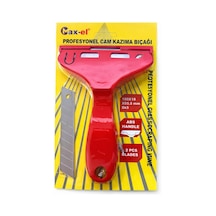 Profesyonel Cam Kazıma Bıçağı, Sk5 Çelik Keskin Uç, Abs Ergonomik Sap, 100x18 Mm, 2 Yedek Bıçaklı Cam Ve Yüze Çok Renkli