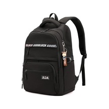 Mufunye Kadın Öğrenci Sırt Çantası, Nylon Hafif, Büyük Kapasite, Omuz Baskısı Azaltıcı, Yan Cep, Üniversite/ortaokul, Siyah Vintage Desenli Günlük Çanta Çok Renkli