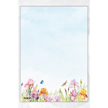 A5 Çiçek Bloknot Çizgisiz Defter - 50 Yaprak - Memopad - Notepad - Not Defteri - Not Kağıdı - 1309 Çok Renkli