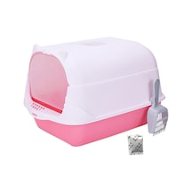 Kapalı Kedi Tuvalet Kapşonlu Kedi Kedisi Çöp Tavası Yüksek S. 10l Siyah