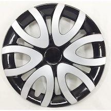 Jant Kapağı Takımı 15 Inç Kırılmaz-Amblem Hediyeli-Siyah Beyaz