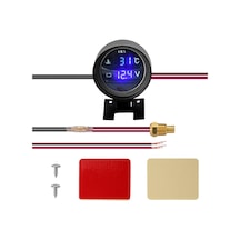 Lemestar Araç Sıcaklık Ve Voltaj İkili Gösterge - 12v/24v Evrensel - Mavi Dijital Ekran - Titreşim Ve Darbe Dayanıklı