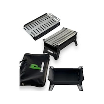 Tr Paslanmaz Izgaralı Portatif Katlanır Mangal 47x25cm Model X1 - Taşıma Çantalı Pratik Diğer