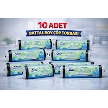 Star Plus Standart Büyük Boy Atık Poşeti 65x80 Cm 10 Adet Dayanıklı Sızdırmaz Atık Torbası 10 Adet
