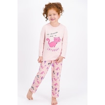 Rolypoly RP1984-2 Caturday Kız Çocuk Pijama Takımı Somon
