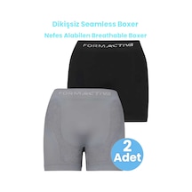 Uniquetrenders Erkek Dikişsiz/seamless Nefes Alabilen Boxer 2'li Set Siyah - Gri