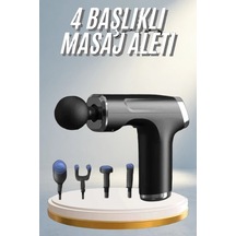 Mini Masaj Tabancası 4 Başlıklı Taşınabilir Masaj Aleti
