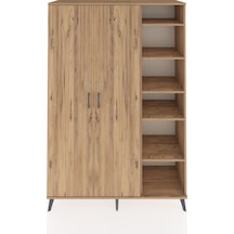 Hyperion Dolap 7 Raflı 2 Kapaklı Tek Askılı 132x44x195 Çam-çam/çam Atlas Çam/atlas Çam