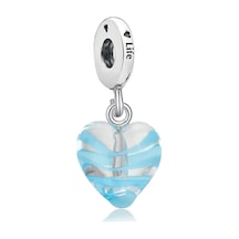 Fubena Şeffaf Mavi Kalp Sallantılı Charm