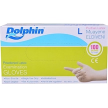 Dolphin Latex Pudralı Eldiven 100'lü L