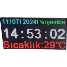 Renkli Dijital Led Saat, Tarih Ve Derece Kasa Ölçüsü: 48x96 Cm