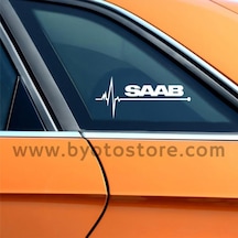 Saab Için Kalp Atışı Ritim Oto Sticker (2 Adet)