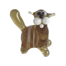 El Yapımı Mini Murano Cam Kedi Biblo A105-01
