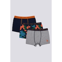 U.S. Polo Assn. U.S. Polo Assn Military Detail Erkek Çocuk 3'lü Boxer Lacivert