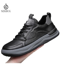 Erkek Kalın Tabanlı Hava Alan Günlük Spor Ayakkabı-siyah