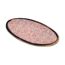Vitale AK.Fq0009-P Şiva Çiçek Desenli Oval Tabak Pembe
