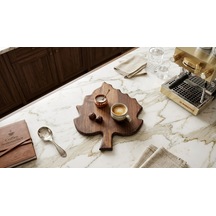 Fam Wood Art Ahşap Çınar Yaprağı ,organizer,çok Amaçlı Stand Kesme Tahtası 21 Cm X 28 Cm Kahverengi