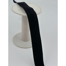 2.5 Cm Likralı Kadife Esnek -5 Metre-siyah