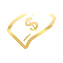 Dolar Banknot Araba Sticker 17x17 Cm Gold
