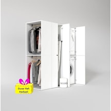 Kenzlife Çamaşır-kurutma Makinesi Dolabı Ve Giysi Dolabı Bistami Sol Byz 180 160 60 + Tekli Duvar Rafı Hediye Beyaz