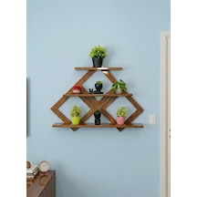 3 Katlı Modern Metal Duvar Rafı - 60/40/30 Cm Genişlik - 10 Cm Derinlik Bordo