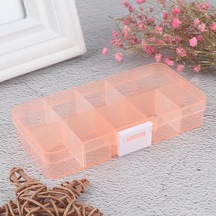 Turuncu Ayarlanabilir 10 Bölmeli Plastik Saklama Kutusu Takı Vida Organizatör Konteyner