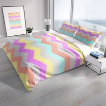 Cattleya Wave 3D Pamuk Saten Çift Kişilik Nevresim Takımı Çok Renkli