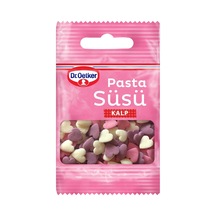 Dr. Oetker Pasta Süsü 10g Kalpler - Üç Renkli Hazır Süsleme - 8 Adet Tarı