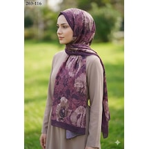 Moonscarfs Moonscarf Bambu Kraş Pamuk Şal Mürdüm 203-116 Çok Renkli