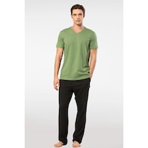 Cacharel Erkek 2192/yeşil Kısa Kollu Modal Pijama Takımı 001