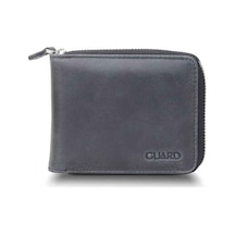 Guard Antik Siyah Hakiki Deri Tam Fermuarlı Yatay Mini Cüzdan // Grd260225wt1485 Diğer