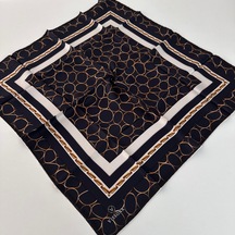 Vissona Twill İpek Eşarp Lacivert Ipk1605-10740 Çok Renkli