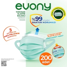 Evony Yumuşak Elastik Kulaklı Tekli Paketlenmiş Cerrahi Maske 200