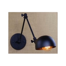 Retro Rustik Mafsalı Hareketli Vintage Metal Aplik Okuma Lambası Gece Lambası Siyah
