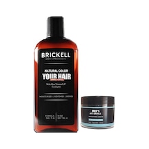 Brickell Erkeklere Özel Gerçek Saç Ve Sakal Rengine Döndüren Şampuan Erkeklere Için 237 Ml X 2 Ad. Mens Yüz Bakım Kremi İle