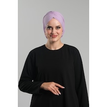 Hürrem Bone Lila Pratik Hazır Geçmeli Tesettür Bone Sandy Büzgülü Salaş 2119 28 Lila