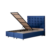 Setaymobilya Baza, Duke Çift Kişilik Lacivert Baza + Başlık, Mdf, Setay