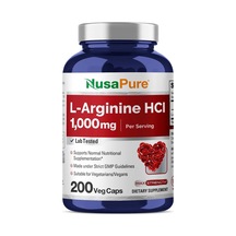 L-arginine 1000 Mg 200 Veggie Capsules Non-gmo, Vegetarian, Vegan