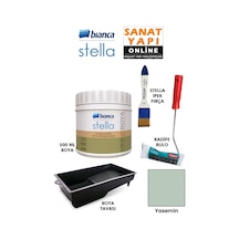 Stella Boya 4 Parçalı Set 500 Ml Boya - Boya Tavası- Stella İpek Fırça - Kadife Rulo Diğer