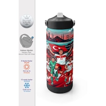 Coral High Kırmızı Beyaz Milli Takım Desenli Pipetli Ve Direkt İçim Çelik Termos 650 Ml 38402