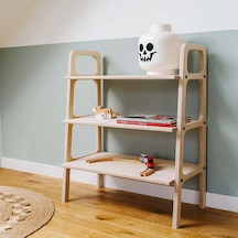 Woodesk Suono, Ahşap Kitaplık Ve Raf Sistemi, 90x75 Natural Renk