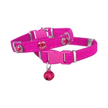 Markapet Kadife Kedi Boyun Tasması Taşlı 20-32 Cm Pembe