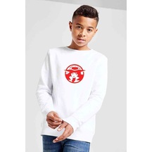 Tshirthane Carmen Sandiego Logo Red Baskılı Unisex Çocuk Beyaz Sweatshirt