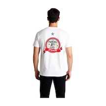Paybuy 2018 Geçit Töreni Retro Stili Baskılı Erkek Tişört Beyaz