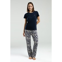 Pierre Cardin 8974 Kısa Kol Kadın Pijama Takımı V1 Lacivert
